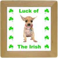 Irish Wood Trivet - Chihuahua