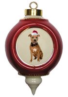 Victorian Red and Gold Ornament - Pitbull