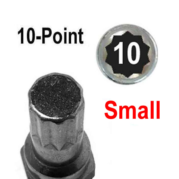 10 Spline Lug Nut Key, Wheel Lock Key Small 10Splined
