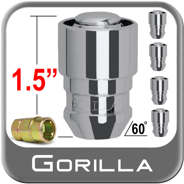Gorilla® 1/2in x 20 Jeep Wrangler CJ Wheel Locks Tapered (60°) Seat
