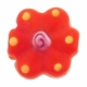 19mm Orange Flower Disc Lampwork Glass Beads (5PK)