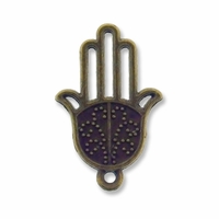 Antiqued Brass 24mm Hamsa Hand Charm (10PK)