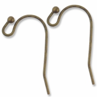 Antiqued Brass Ball End Earwire (20 Pairs)