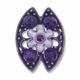 Antiqued Brass Purple Rhinestone 22mm Flower 2 Strand Spacer (1PC)