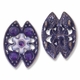 Antiqued Brass Purple Rhinestone 22mm Flower 2 Strand Spacer (1PC)