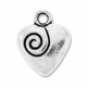 Antiqued Silver 14mm Swirl Decorative Heart Charms (10PK)