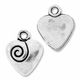 Antiqued Silver 14mm Swirl Decorative Heart Charms (10PK)