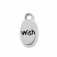 Antiqued Silver Inspirational WISH Charm (5PK)