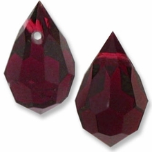 Czech 6 x 10mm Tear Drop Garnet Beads (1PR)