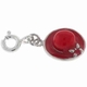 Enameled Red Hat Sterling Silver Charm