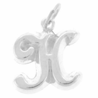 Letter H Sterling Silver Charm