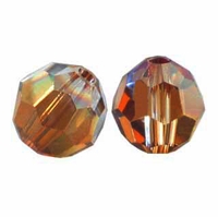 Majestic Crystal Smokey Topaz AB 6mm Faceted Round Crystal Beads (24PK)