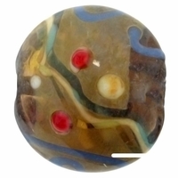 Modern Art 20mm Disk Lampwork Beads (5PK