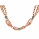 Multi-Strand Peach Pearl Necklace 