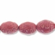 Porcelain Beads, dark pink, 24x18mm-26x20mm textured oval  (8 inch strand)