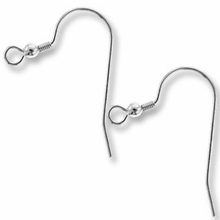 Silver Plated Surgical Steel Earwire 3mm Ball w/ Coil (5 PR)