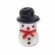 Snowman Black Hat 21mm Lampwork Glass Beads (4PK)