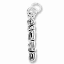 Sterling Silver 2010 Vertical Sterling Silver Charm