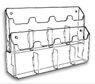 BH14W-2D - Fabricated, WalMount, 8 Pocket, Trifold, Brochure Holders