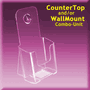 BHO-4CI Trifold, Deep Pocket, Dual Use, Wall or Counter Brochure Holder