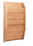 CH-14-2 Oak, WallMount, 4 Pocket, File/Chart/Menu Rack