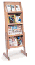 LD-49-12+FS Oak, 4 Open Shelf, Floor Literature Rack