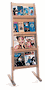 LD-49-16+FS Oak, 8 Magazines/16 Brochures, Floor Literature Rack