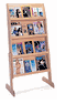 LD-49-24+FS Oak, 12 Magazines/24 Broch. Floor Literature Rack