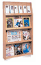 LD-49-24 Oak, Full View, 12 Magazine/24 Brochure, Wall Rack