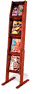 LD-49-8+FS Oak, 4 Magazines/8 Brochures, Floor Literature Rack