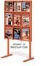 LM-12+FS Oak & Acrylic, 9 Magazines/18 Brochures Floor Rack