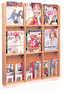 LM-12 Oak & Acrylic Wall Rack, 9 Magazines/18 Brochures