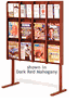 LM-16+FS Oak/Acrylic, 12 Magazines/24 Brochures Floor Rack
