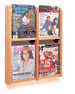 LM-6 Oak & Acrylic Wall Rack, 4 Magazines/8 Brochures