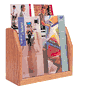 LT-4 Oak & Acrylic, CounterTop, 4 Pocket Literature Holder