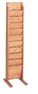 MR-10-FS Oak, 10 OverLap Pockets, Floor Standing Magazine Racks