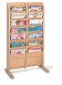 MR-14-FS Oak, 14 OverLap Pockets, Floor Magazine Racks