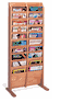 MR-20-FS Oak, 20 OverLap Pockets, Floor Magazine Racks