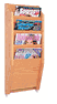 MR-24-4 Oak, WallMount, 4 OverLapping Pockets, Magazine Rack