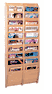 MR-48-20 Oak, WallMount, 20 OverLapping Pockets, Magazine Rack