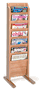 MR-7-FS Oak, 7 OverLap Pockets, Floor Standing Magazine Racks