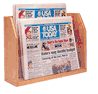 PT-1 Oak & Acrylic, CounterTop, 2 Pocket, Newspaper Rack