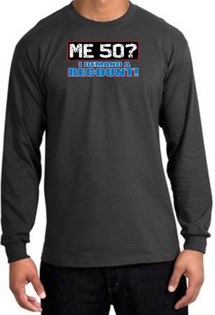 50th Birthday Long Sleeve Shirt Funny Me 50 Years Charcoal Shirt