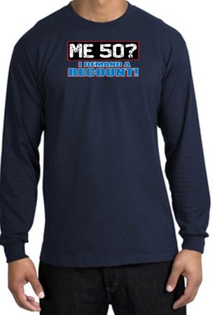 50th Birthday Long Sleeve Shirt - Funny Me 50 Years Navy Longsleeve