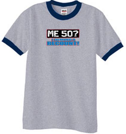 50th Birthday Ringer T-shirt Funny Me 50 Years Heather Grey/Navy Tee