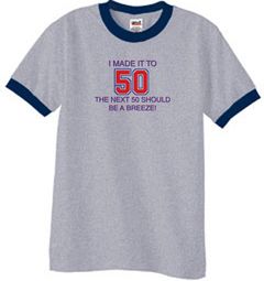 50th Birthday Shirt I Made It To 50 Ringer Shirt Grey/Navy 50th Birthday Shirt I Made It To 50 Ringer Shirt Grey/Navy