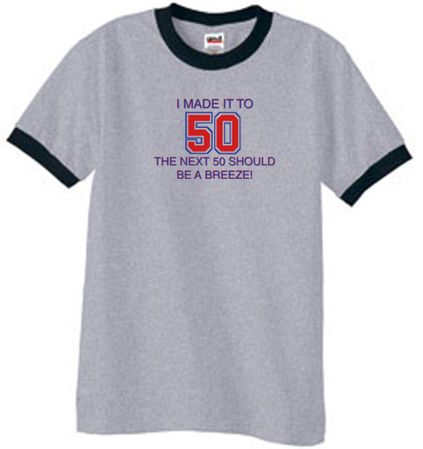 50th Birthday Shirt I Made It To 50 Ringer Shirt Heather Grey/Black