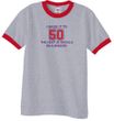 50th Birthday Shirt I Made It To 50 Ringer Shirt Heather Grey/Red