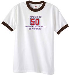 50th Birthday Shirt I Made It To 50 Ringer Shirt White/Brown 50th Birthday Shirt I Made It To 50 Ringer Shirt White/Brown