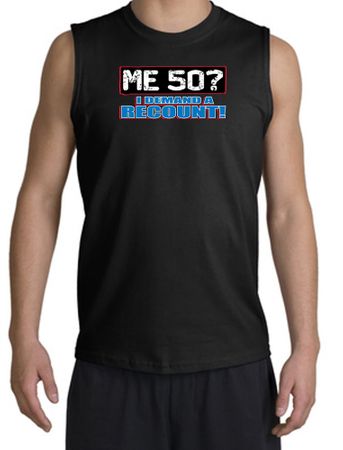 50th Birthday Shooter - Funny Me 50 Years Adult Black Muscle Shirt